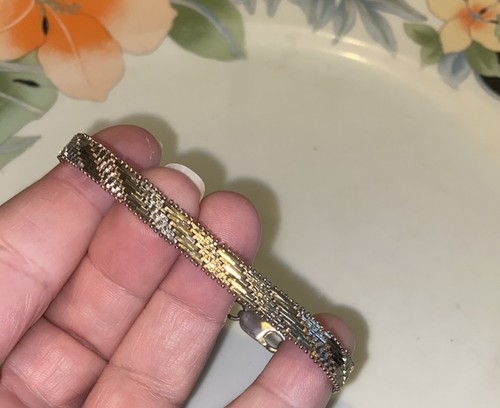 VINTAGE STERLINGSILBER RICCIO STIL SILBER ARMBAND, 7 1/4" LANG, SIEHE BILDER - Bild 5 von 15