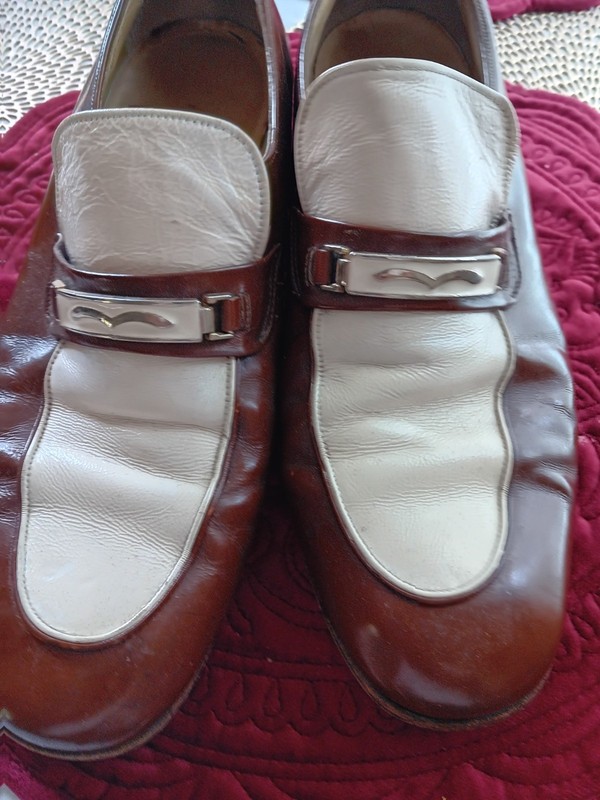 VTG NOS FLORSHEIM Riviera 46002 Two Tone Loafer Shoes 10.5 A Rat Pack Rockabilly