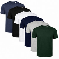 6 Pack Mens Assorted Crew Neck Short Sleeve T-Shirt Big Size Cotton Textured Tee