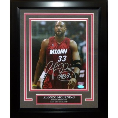 Alonzo Mourning Autographed Miami Heat Deluxe Framed 8x10 Photo - JSA