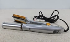 InStyler 1.25" Rotating Curling Brush Iron Styler Silver Orange IS1001 Tested