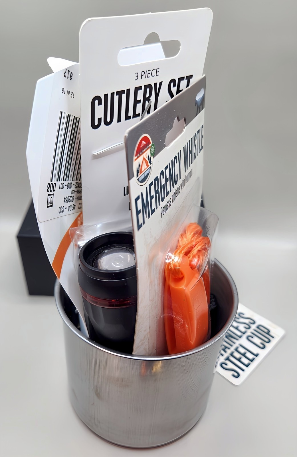 Stainless Steel Camping Mug w/ Accessories Gift Set