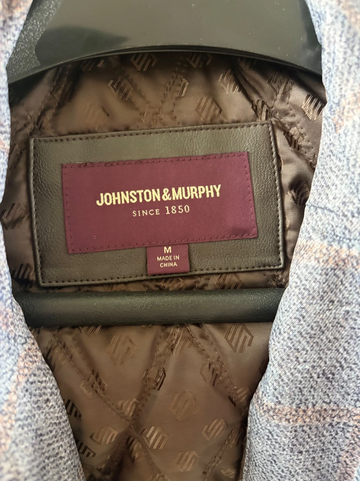 Mens Medium Johnston & Murphy Upton Whiskey Brown Gray Plaid Liner Raincoat NWOT image 10