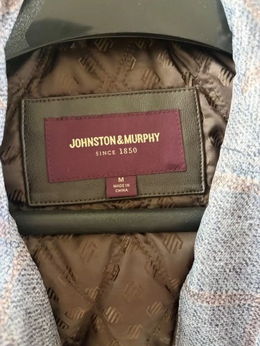 Mens Medium Johnston & Murphy Upton Whiskey Brown Gray Plaid Liner Raincoat NWOT image 10