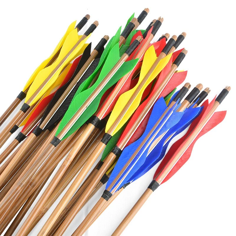 Flechas del ala izquierda de tiro con arco con flechas naturales pluma de pavo flechas de 5" hágalo usted mismo caza Foto 2 de 4