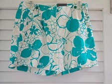 Ann Taylor Shorts Hampton Fit Aqua White Floral NEW With Tag Size 6