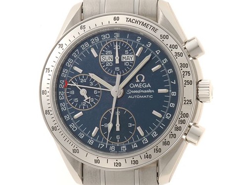 Omega Speedmaster Day-Date Watch 3523.80.00 Stainless Steel Bl...