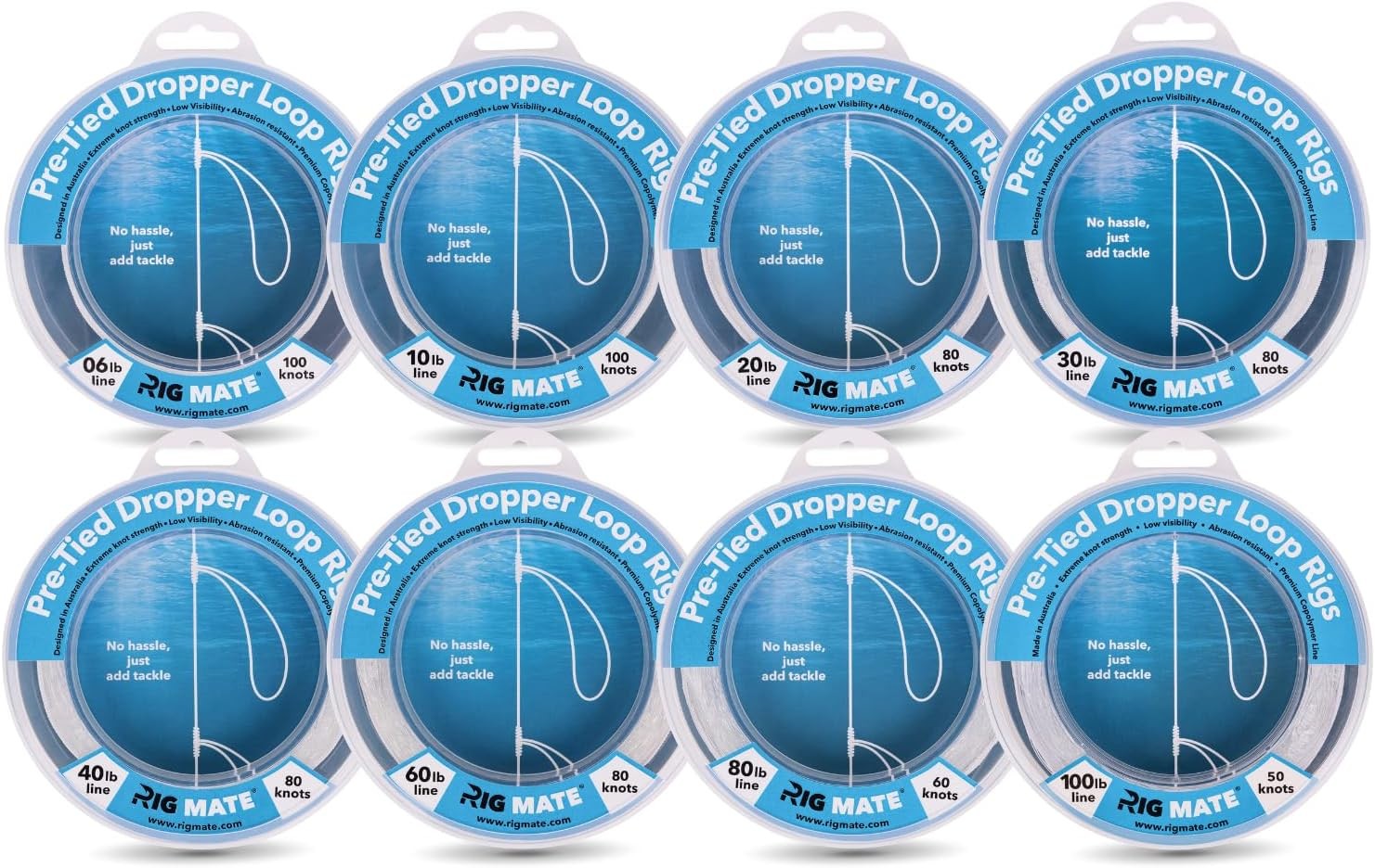 40 lb Pre-Tied Dropper Loop Rigs. Fishing Line Spool. Loops 18 Inches Apart w... - Image 5