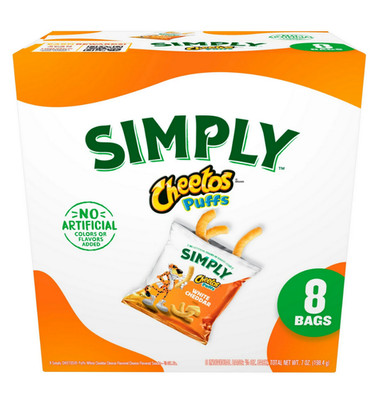Cheetos Simply Puffs Cheese White Cheddar Flavored Snacks, 8 Count