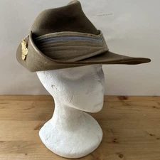 Fayrefield Australian Military Slouch Hat Vtg 1952 ANZAC Felt Bush Hat Sz 6.5