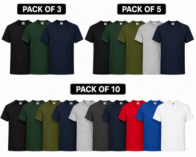 3er, 5er, 10er Pack Fruit of the Loom Valueweight T Mehrpack Herren T-Shirt