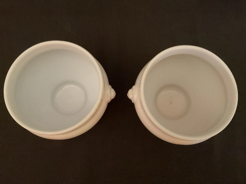 两个无标记的艾米尔·亨利白洋葱汤碗狮子头完好 12 盎司 — 第 3/4 张图片