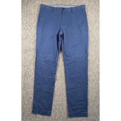 Brooks Brothers Chinos Mens 33x32* Blue Slim Fit Stretch Cotton Twill Pants