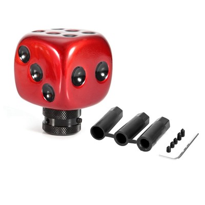 Car Modified Dice Gear Shift Knob Stick Lever Shifter Red