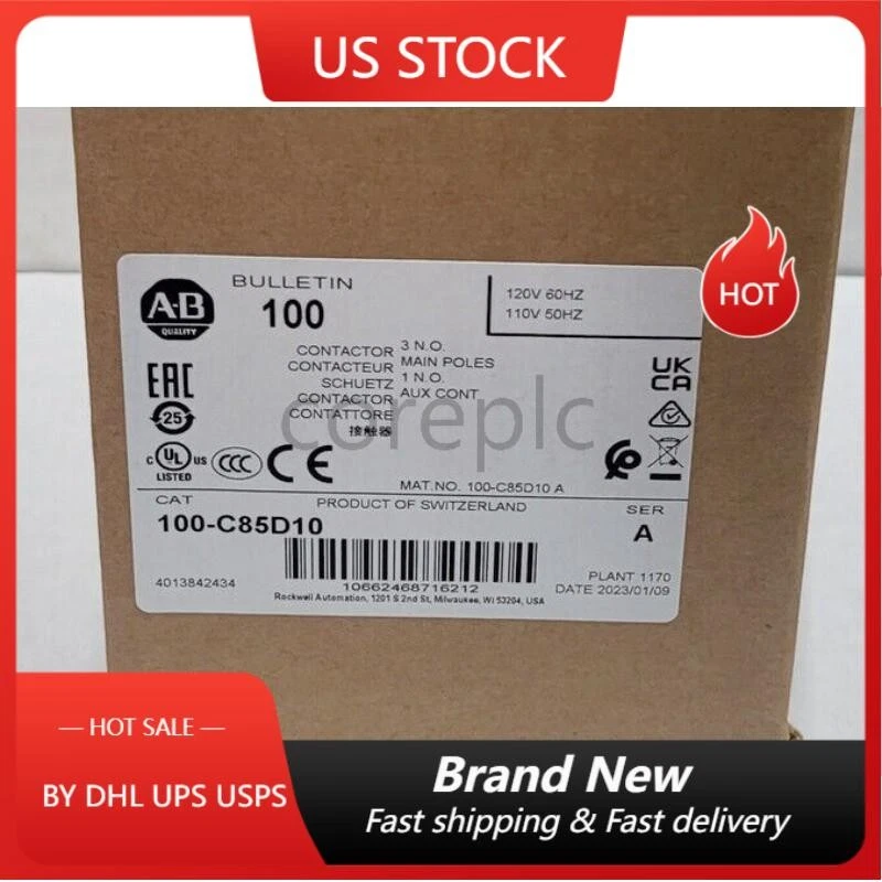 AB 100C85D10 Allen Bradley 100-C85D10 3P 85A 120V Contactor A US Free Tax