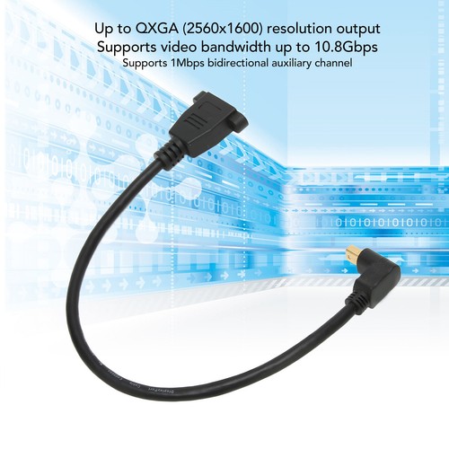 Female To Mini Male Cable Double Hole Lockable Type Displayport Adapte NEW - Afbeelding 5 van 12