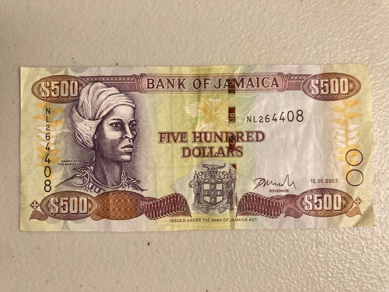 JAMAICA 500 Dollars - Circulated Banknote 2007 - Nanny/Port Royal - Five Hundred