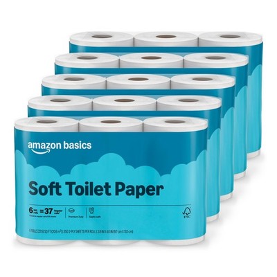 Amazon Basics 2-Ply Soft Toilet Paper, 30 Rolls 350 sheet (Pack of 30), White 