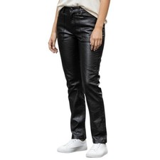 Vintage Gap Leather Pants Womens 4 Black Original Fit Straight Leg Y2K 2000
