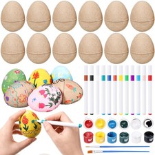 Halloscume 8 Set Paper Mache Easter Eggs Painting Kit 3 3.15 inches, colorful