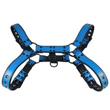 ZZRBVFH Men s Leather Harness PU Suspenders Shoulder Belt adjustable, Blue