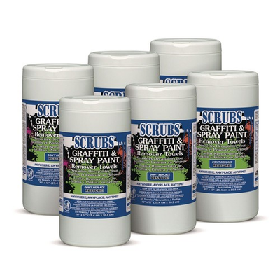 #ad #ad SCRUBS 90130CT 10 in. x 12 in. Graffiti and Paint Remover Towels 6 Carton New $84.75