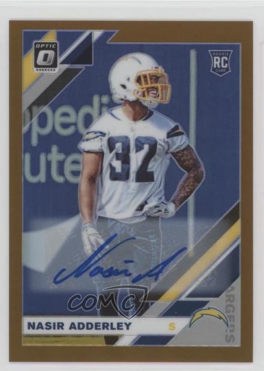 2019 Panini Donruss Optic Rookies Bronze Prizm Nasir Adderley Rookie Auto RC e6p