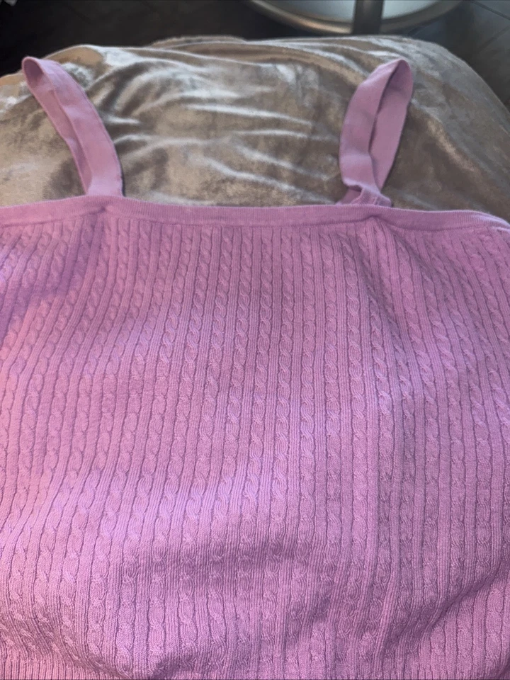 Juego de suéter de lavanda Chadwicks, tejido con cable de algodón Foto 3 de 4