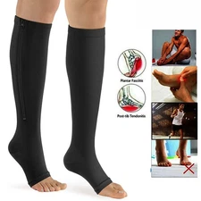 1/3Pair Compression Socks for Men Women Toeless Open Toe Support Socks 20-30 mmg