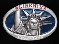OC15134 VINTAGE 1986  STATUE OF LIBERTY 1886-1986  COMMEMORATIVE BELT BUCKLE