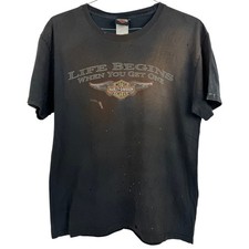 Harley Davidson Motorcycle Colorado Eagle Double Sided Graphic T-Shirt Lg  H-D