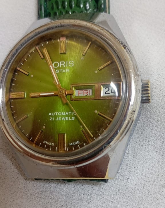 ORIS Star Day/ Date Automatic Green Dial Working  Used