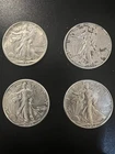 1942 Walking Liberty Half Dollar AU. Lot Of 4