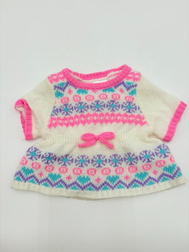 Build a Bear Fair Isle rosa weiß Strick Pullover Kleid Set 2016