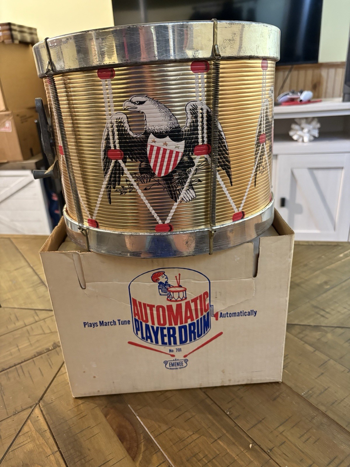 Automatic Player Drum Emenee Musical Toy #701 Vintage Childrens