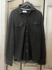 NWT THE NORMAL BRAND Textured Knit Shirt Sz XL Java Brown Herringbone Cotton