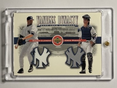 2002 Upper Deck Yankees Dynasty Game-Used Materials Roger Clemens & Jorge Posada
