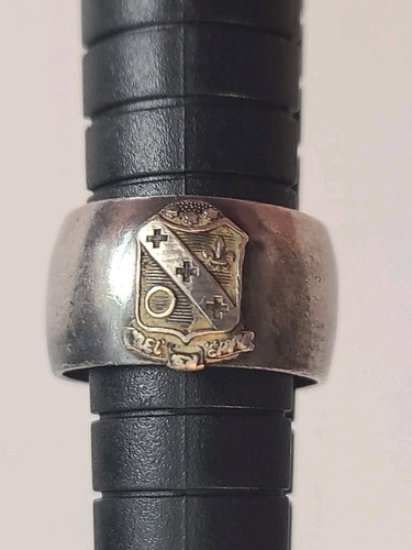ANTIQUE VICTORIAN ERA STERLING SILVER FAMILY CREST PINKY BAND RING SIZE 4 - Picture 13 of 13