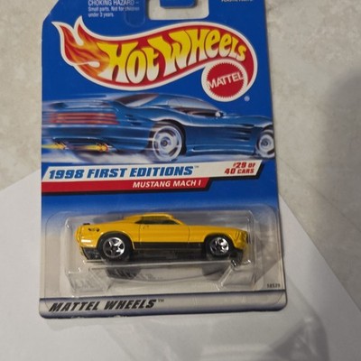 Hot Wheels 1:64 Diecast Ford Mustang Mach I 1998 First Editions Yellow Unopened