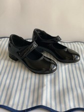 Weissman Black Patent Tap Shoes Hook Loop Child Size 9.5 Style W2600