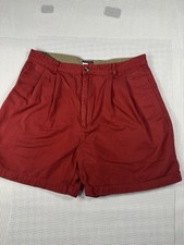 742 Vintage Tommy Hilfiger Red Chino Shorts Men Size 36 Pleated