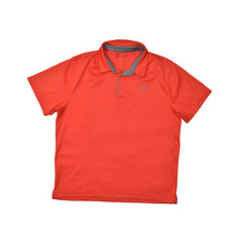 Under Armour Men's Red Loose Fit Polo Shirt Short Sleeve Size 2XL Polyester