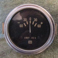Vintage Stewart Warner 2 58 -60- 60 Amperes Gauge Amps 827479 Used Usa