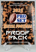 2025 Leaf Pro Set Metal Football 1/1 One Of One Pre Production Proof Per Pack