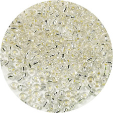 Clear Silver Lined Color 4mm Seed Beads About 1200pcs/100Grams in Bag, 6/0 Glass