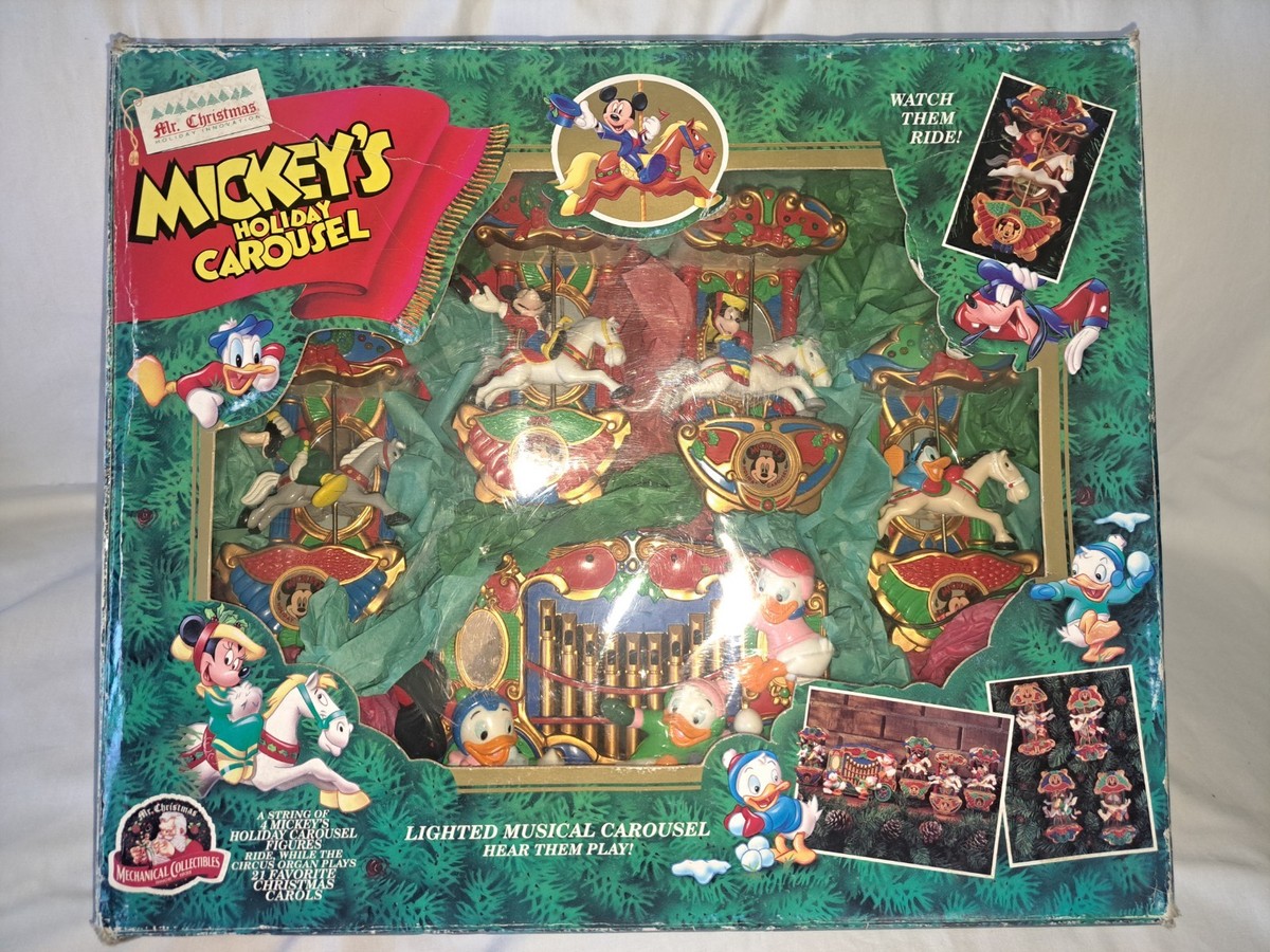 最終価格！激レア！Mickey's Holiday Carousel セット Disney Mr. Christmas Mickey's Holiday Carousel 1993 Animated