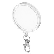 Plastic Coin Display Holder Keychain Coin Case w/ Key Ring Buckle Silver