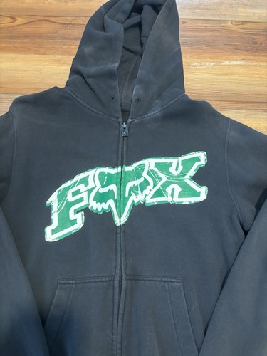 Y2K Fox Racing Pullover Zipup Hoodie Grunge Skater Moto Motorcross Small - Picture 2 of 7