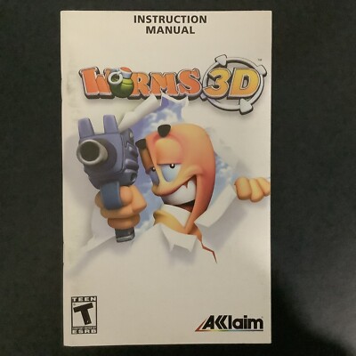Worms 3D PS2 PlayStation 2 Instruction Manual Only