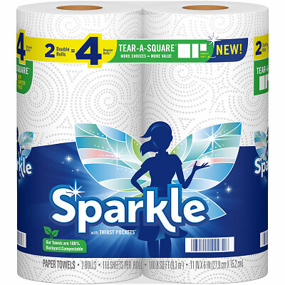 Toallas de papel tamaño A Sparkle 22272 Tear, blancas, paquete de 2 - Cantidad 12 - Imagen 2 de 2